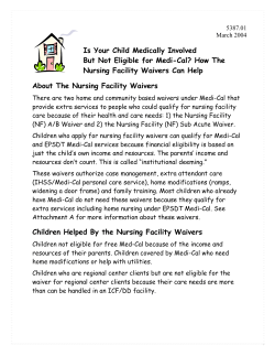 Is Your Child Medically Involved Nursing Facility Waivers Can Help