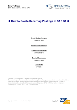 How to Create Recurring Postings in SAP B1 How To Guide