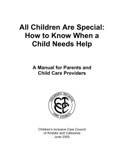 All Children Are Special: How to Know When a Child Needs Help