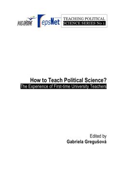 How to Teach Political Science? Edited by Gabriela Gregu&scaron;ov&aacute;