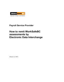 How to remit WorkSafeBC assessments by Electronic Data Interchange