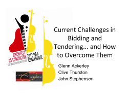 Current Challenges in Bidding and Tendering... and How to Overcome Them