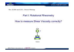 Part I: Rotational Rheometry How to measure Shear Viscosity correctly? ω
