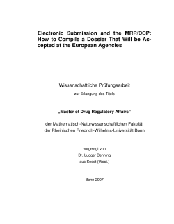 Electronic  Submission  and  the  MRP/DCP: