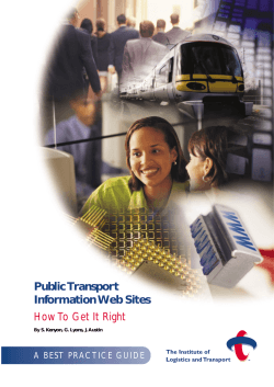 Public Transport Information Web Sites How To Get It Right