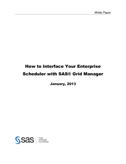 How to Interface Your Enterprise Scheduler with SAS® Grid Manager January, 2013