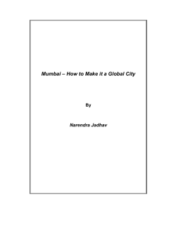Mumbai – How to Make it a Global City Narendra Jadhav  By