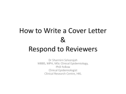 How to Write a Cover Letter &amp; Respond to Reviewers