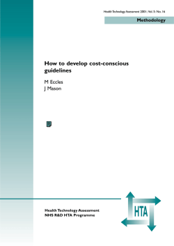 HTA How to develop cost-conscious guidelines M Eccles