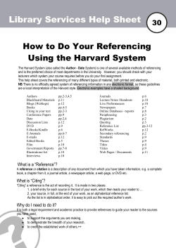 How to Do Your Referencing Using the Harvard System 30