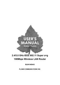 2.4/5.0 GHz IEEE 802.11 Super a+g 108Mbps Wireless LAN Router BLW-54SAG