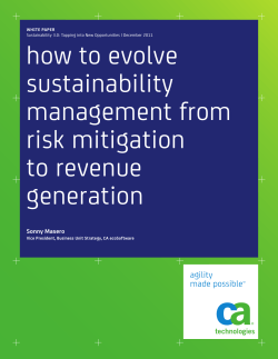 how to evolve sustainability management from risk mitigation