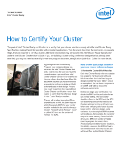 How to Certify Your Cluster
