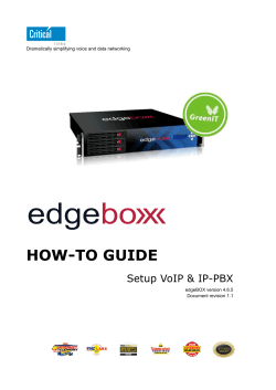 HOW-TO GUIDE Setup VoIP &amp; IP-PBX Dramatically simplifying voice and data networking