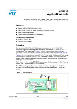 AN2612 Applications note How to use the BT_HTS_RX_R2 evaluation board Features
