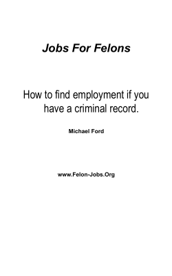 Jobs For Felons How to find employment if you Michael Ford