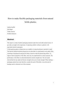 How to make flexible packaging materials from natural brittle plastics Abstract