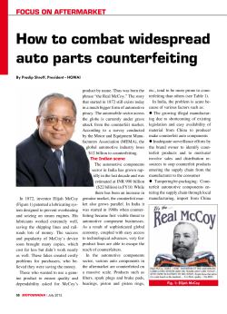 how to combat widespread auto parts counterfeiting FoCus on AFtermArket