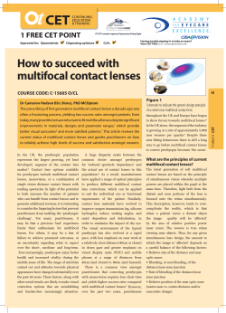 CET How to succeed with multifocal contact lenses 1 FREE CET POINT
