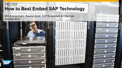 How to Best Embed SAP Technology  October 2013