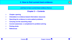2. How to find current best evidence Chapter 2 — Contents