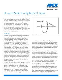 How to Select a Spherical Lens