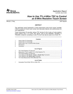 How to Use TI&rsquo;s 4-Wire TSC to Control Application Report