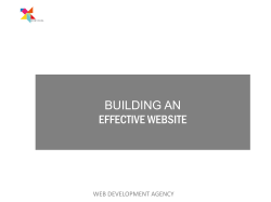 BUILDING AN EFFECTIVE WEBSITE WEB DEVELOPMENT AGENCY