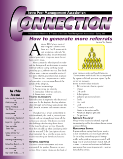 A How to generate more referrals Iowa Pest Management Association