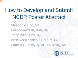 How to Develop and Submit NCDR Poster Abstract