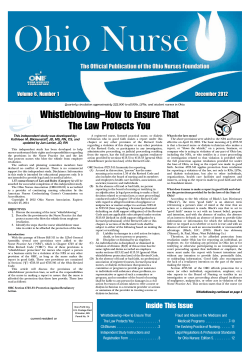 Whistleblowing–How to Ensure That The Law Protects You  Volume 6, Number 1