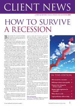 CLIENT NEWS HOW TO SURVIVE A RECESSION B