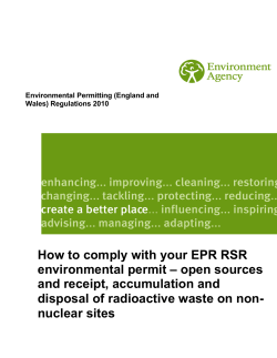 Environmental Permitting Regulations (England and Wales) 2007 Environmental Permitting (England and