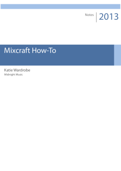 2013 Mixcraft How-To Katie Wardrobe Notes