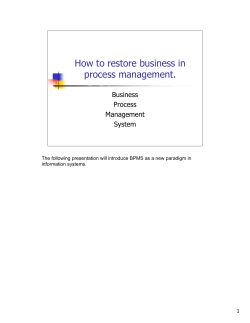 How to restore business in process management. Business Process