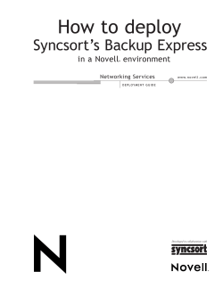 How to deploy Syncsort’s Backup Express in a Novell environment