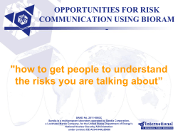 &#34;how to get people to understand  OPPORTUNITIES FOR RISK