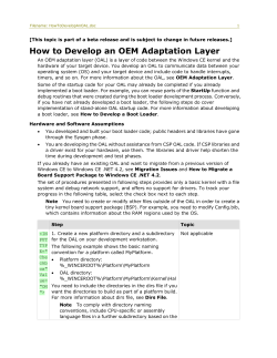 How to Develop an OEM Adaptation Layer