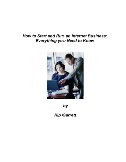 How to Start and Run an Internet Business: by
