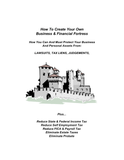 How To Create Your Own Business &amp; Financial Fortress