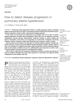 How to detect disease progression in pulmonary arterial hypertension REVIEW J-L. Vachie
