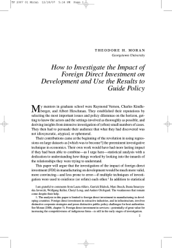 How to Investigate the Impact of Foreign Direct Investment on Guide Policy