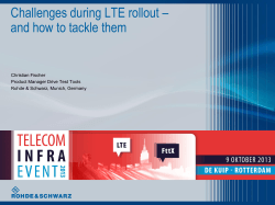 Challenges during LTE rollout – and how to tackle them Christian Fischer