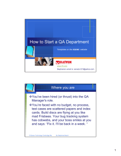 How to Start a QA Department Where you are