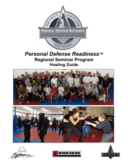 Personal Defense Readiness Regional Seminar Program ™ Hosting Guide
