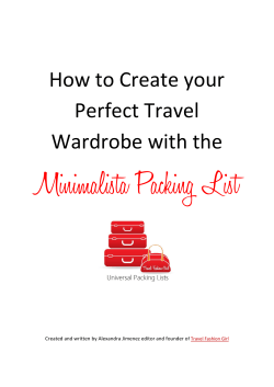 Minimalista Packing List How to Create your Perfect Travel Wardrobe with the