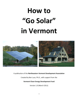 How to “Go Solar” in Vermont
