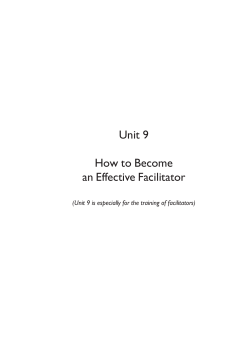 Unit 9 How to Become an Effective Facilitator