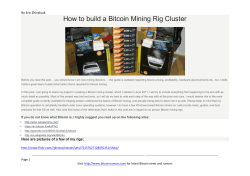 How to build a Bitcoin Mining Rig Cluster By Eric Zhivalyuk