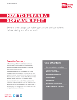HOW TO SURVIVE A SOFTWARE AUDIT ..